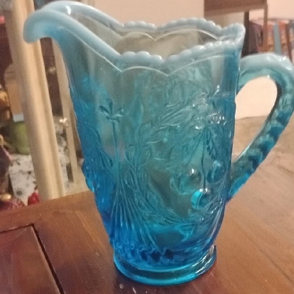 Fenton Vintage Antique Blue Glass Pitcher - Picture 9 of 9